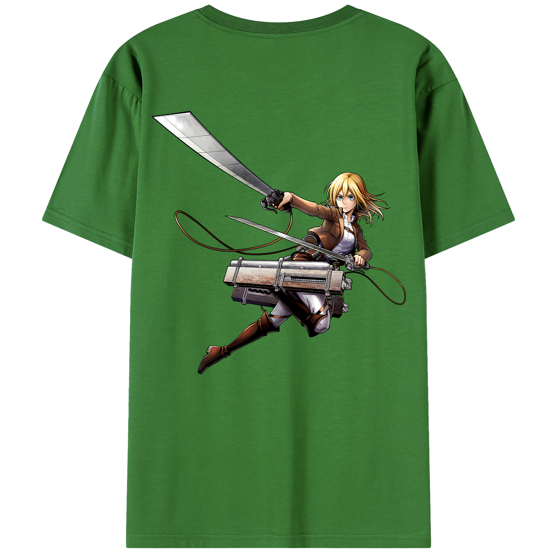 （画像用） 進撃の巨人 クリスタ·レンズ Attack on Titan Christa Lenz レディース半袖Tシャツ(バックプリント)